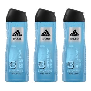 ADIDAS AFTER SPORT 3-IN-1 BODY WASH 473ML X3 - BRAND NEW